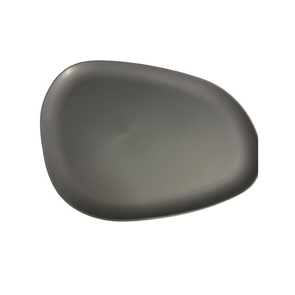 Delta Gray Plastic Serving Plates Set Of 4 Plastic Dark Gray 10" x 8" Rounded - Picture 2 of 5